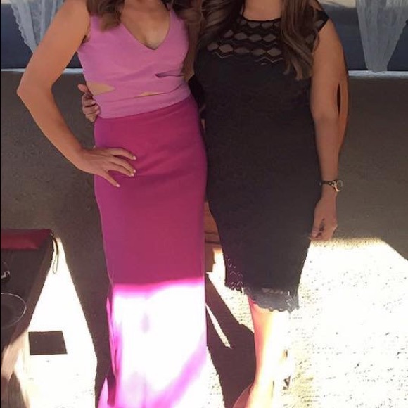 Maria Bianca Nero pink colorblock gown - Picture 4 of 6